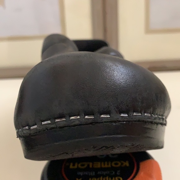 SANITA WEDGE CLOGS BLACK SZ 40 USA 9.5 PREOWNED HEEL MULES - Picture 9 of 16